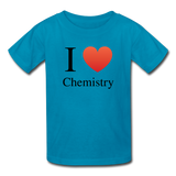 "I ♥ Chemistry" (black) - Kids' T-Shirt turquoise / XS - LabRatGifts - 3