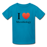 "I ♥ Microbiology" (black) - Kids' T-Shirt turquoise / XS - LabRatGifts - 4