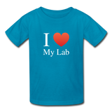 "I ♥ My Lab" (white) - Kids' T-Shirt turquoise / XS - LabRatGifts - 3