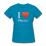 "I ♥ Physics" (white) - Women's T-Shirt turquoise / S - LabRatGifts - 5