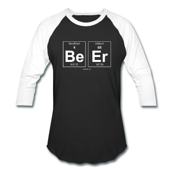 "BeEr" - Men’s Baseball T-Shirt black/white / S - LabRatGifts