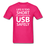 "Life is too Short" (white) - Men's T-Shirt fuchsia / S - LabRatGifts - 10