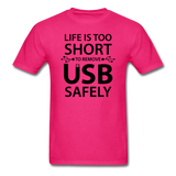 "Life is too Short" (black) - Men's T-Shirt fuchsia / S - LabRatGifts - 6