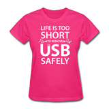 "Life is too Short" (white) - Women's T-Shirt fuchsia / S - LabRatGifts - 5