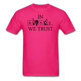 "In Science We Trust" (black) - Men's T-Shirt fuchsia / S - LabRatGifts - 10