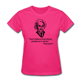 "Albert Einstein: T-Shirts Quote" - Women's T-Shirt fuchsia / S - LabRatGifts - 4
