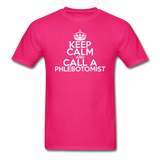 "Keep Calm and Call A Phlebotomist" (white) - Men's T-Shirt fuchsia / S - LabRatGifts - 4