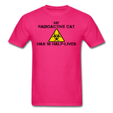 "My Radioactive Cat has 18 Half-Lives" - Men's T-Shirt fuchsia / S - LabRatGifts - 2