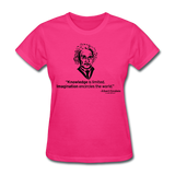 "Albert Einstein: Knowledge Quote" - Women's T-Shirt fuchsia / S - LabRatGifts - 4