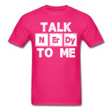 "Talk NErDy To Me" (white) - Men's T-Shirt fuchsia / S - LabRatGifts - 15