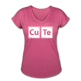 "CuTe" - Women's Tri-Blend V-Neck