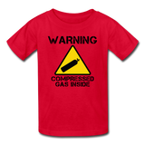 "Warning Compressed Gas Inside" - Kids' T-Shirt red / XS - LabRatGifts - 1