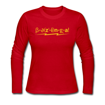 "Bazinga!" - Women's Long Sleeve T-Shirt red / S - LabRatGifts - 1
