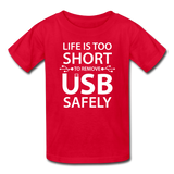 "Life is too Short" (white) - Kids' T-Shirt red / XS - LabRatGifts - 4