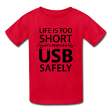"Life is too Short" (black) - Kids' T-Shirt red / XS - LabRatGifts - 4