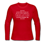 "Skeleton Inside Me" - Women's Long Sleeve T-Shirt red / S - LabRatGifts - 2