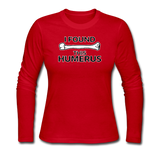 "I Found this Humerus" - Women's Long Sleeve T-Shirt red / S - LabRatGifts - 5