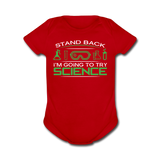 "Stand Back" - Baby Short Sleeve One Piece red / Newborn - LabRatGifts - 2