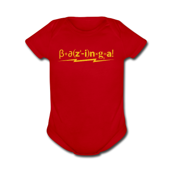"Bazinga!" - Baby Short Sleeve One Piece red / Newborn - LabRatGifts - 1