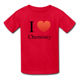 "I ♥ Chemistry" (black) - Kids' T-Shirt red / XS - LabRatGifts - 4