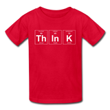 "ThInK" (white) - Kids' T-Shirt red / XS - LabRatGifts - 5