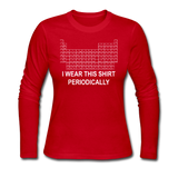"I Wear this Shirt Periodically" (white) - Women's Long Sleeve T-Shirt red / S - LabRatGifts - 3