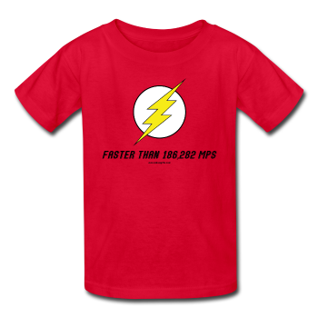 "Faster than 186,282 MPS" - Kids' T-Shirt red / XS - LabRatGifts - 1