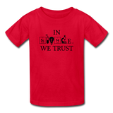 "In Science We Trust" (black) - Kids' T-Shirt red / XS - LabRatGifts - 3
