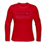 "Think like a Proton" (black) - Women's Long Sleeve T-Shirt red / S - LabRatGifts - 4