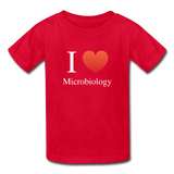 "I ♥ Microbiology" (white) - Kids' T-Shirt red / XS - LabRatGifts - 5