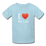 "I ♥ My Lab" (white) - Kids' T-Shirt powder blue / XS - LabRatGifts - 4