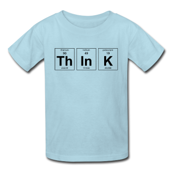 "ThInK" (black) - Kids' T-Shirt powder blue / XS - LabRatGifts - 1