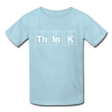 "ThInK" (white) - Kids' T-Shirt powder blue / XS - LabRatGifts - 6