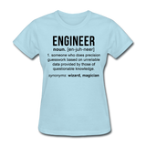 "Engineer" (black) - Women's T-Shirt powder blue / S - LabRatGifts - 11