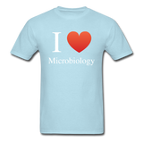 "I ♥ Microbiology" (white) - Men's T-Shirt powder blue / S - LabRatGifts - 9