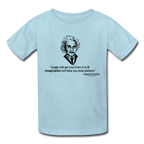 "Albert Einstein: Logic Quote" - Kids' T-Shirt powder blue / XS - LabRatGifts - 3