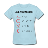 "All You Need is Love" - Women's T-Shirt powder blue / S - LabRatGifts - 4