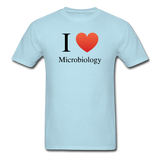 "I ♥ Microbiology" (black) - Men's T-Shirt powder blue / S - LabRatGifts - 5