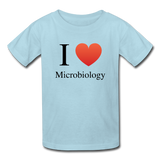 "I ♥ Microbiology" (black) - Kids' T-Shirt powder blue / XS - LabRatGifts - 3
