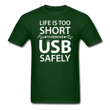 "Life is too Short" (white) - Men's T-Shirt forest green / S - LabRatGifts - 3