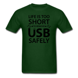 "Life is too Short" (black) - Men's T-Shirt forest green / S - LabRatGifts - 14