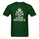 "Keep Calm and Love Physics" (white) - Men's T-Shirt forest green / S - LabRatGifts - 7