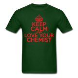 "Keep Calm and Love Your Chemist" (red) - Men's T-Shirt forest green / S - LabRatGifts - 8