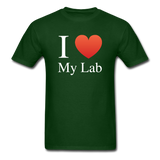 "I ♥ My Lab" (white) - Men's T-Shirt forest green / S - LabRatGifts - 4
