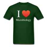 "I ♥ Microbiology" (white) - Men's T-Shirt forest green / S - LabRatGifts - 4