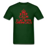"Keep Calm and Play With Chemicals" (red) - Men's T-Shirt forest green / S - LabRatGifts - 8