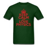 "Keep Calm and Love Physics" (red) - Men's T-Shirt forest green / S - LabRatGifts - 8
