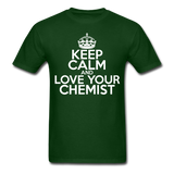 "Keep Calm and Love Your Chemist" (white) - Men's T-Shirt forest green / S - LabRatGifts - 7