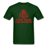 "Keep Calm and Love Your Lab Worker" (red) - Men's T-Shirt forest green / S - LabRatGifts - 8
