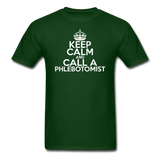 "Keep Calm and Call A Phlebotomist" (white) - Men's T-Shirt forest green / S - LabRatGifts - 7